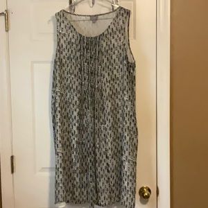 J Jill Women’s Sleeveless Front Pleated Lightweight Summer Dress Size X-Large